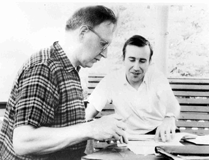 На даче: М.А.Марков с аспирантом И.М.Железных, 1962 г. Фото Ю.Д.Усачёва